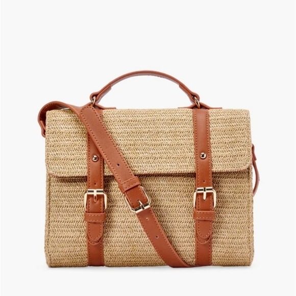 Wicker Rattan Straw Crossbody Purse Hand Beach Summer Shoulder Bag NWT - Picture 6 of 8